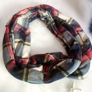 TARGET Tartan Plaid Infinity Scarf Red Blue OS
